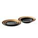 Image 2 of GEM 32 Pcs Dinnerware Set, Black & Gold