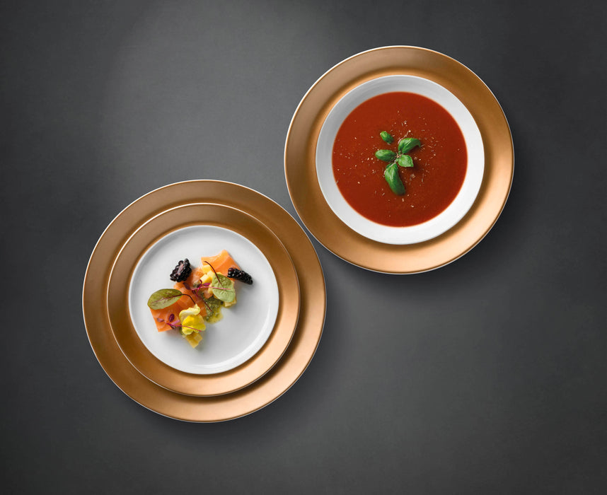 Image 2 of Gem 32pc Dinnerware Service for 4, White & Gold