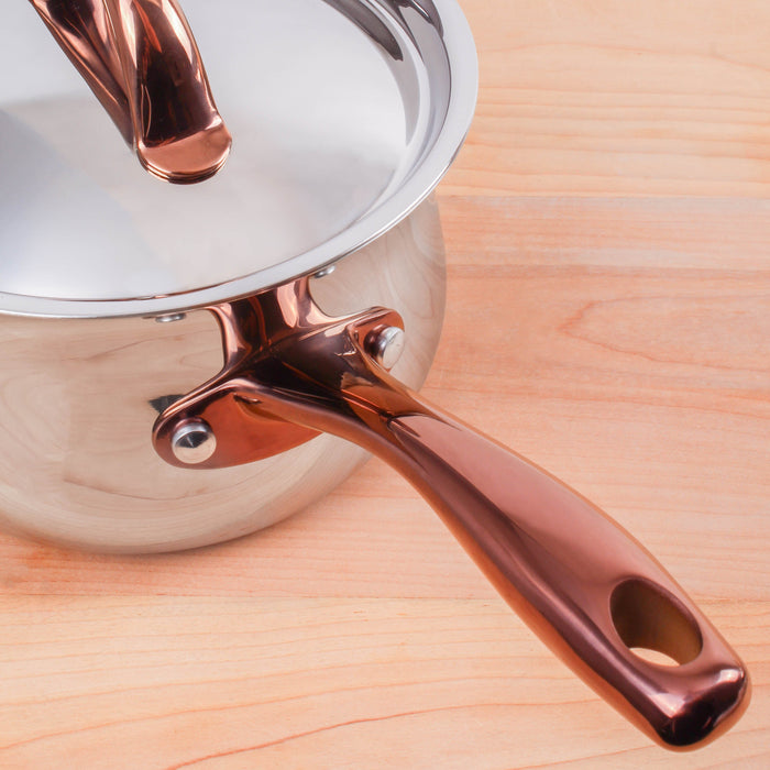 Image 5 of Ouro Gold 4pc Starter Cookware Set with Stainless Steel Lids