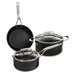 Image 1 of Shopberghoff Essentials 5Pc Non-stick Hard Anodized Cookware Set For Two With Glass lid, Black