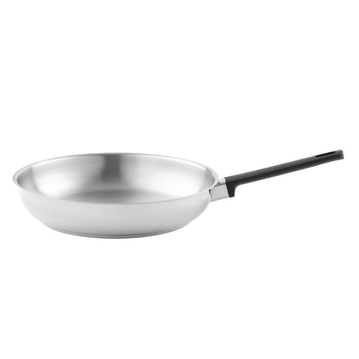 Image 3 of GEM 3Pc Downdraft 18/10 Stainless Steel Fry Pan Set, Black Handles