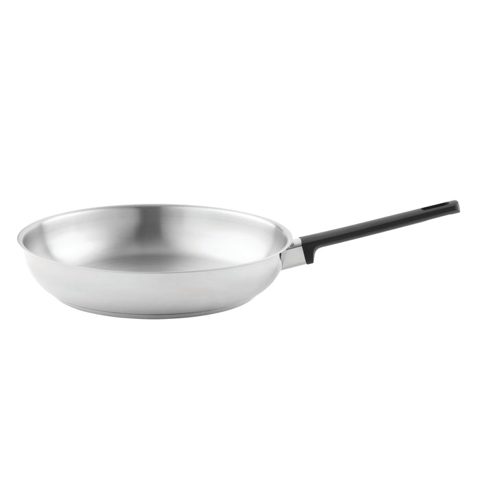 Image 3 of GEM 3Pc Downdraft 18/10 Stainless Steel Fry Pan Set, Black Handles