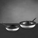 Image 5 of GEM 3Pc Downdraft 18/10 Stainless Steel Fry Pan Set, Black Handles