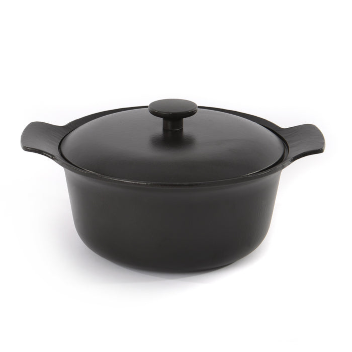 Image 1 of Ron 10" Cast Iron Covered Stockpot 4.4Qt, Black