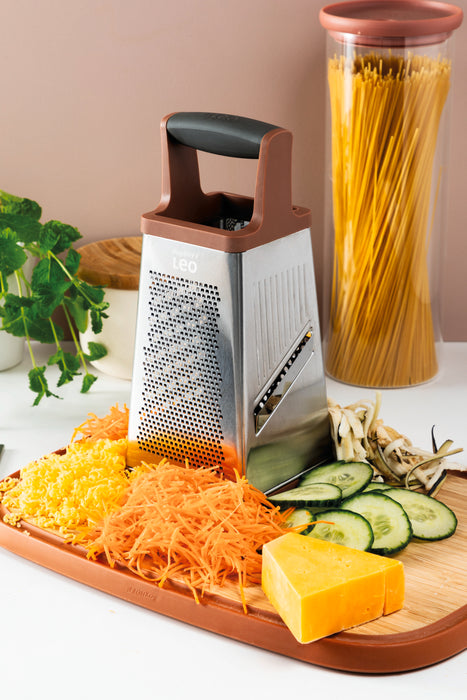 Image 3 of Leo 4-sided Box Grater 10", Pink