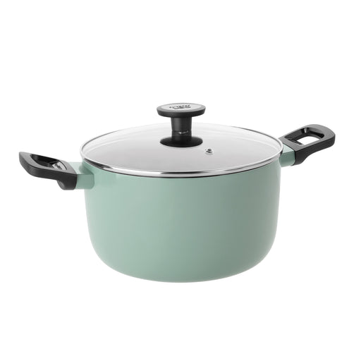 Image 1 of Shopberghoff LEO Non-stick Aluminum Stockpot 9.5", 5.9qt. With Glass Lid, Sage