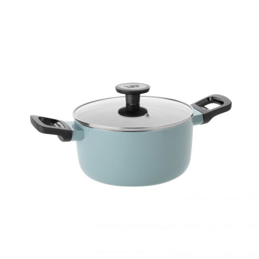 Image 1 of Shopberghoff LEO Non-stick Aluminum Stockpot 8", 3qt. With Glass Lid, Slate