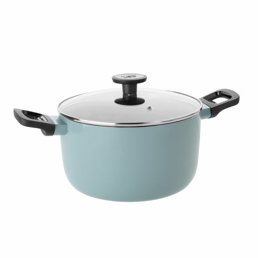 Image 1 of Shopberghoff LEO Non-stick Aluminum Stockpot 9.5", 5.9qt. With Glass Lid, Slate