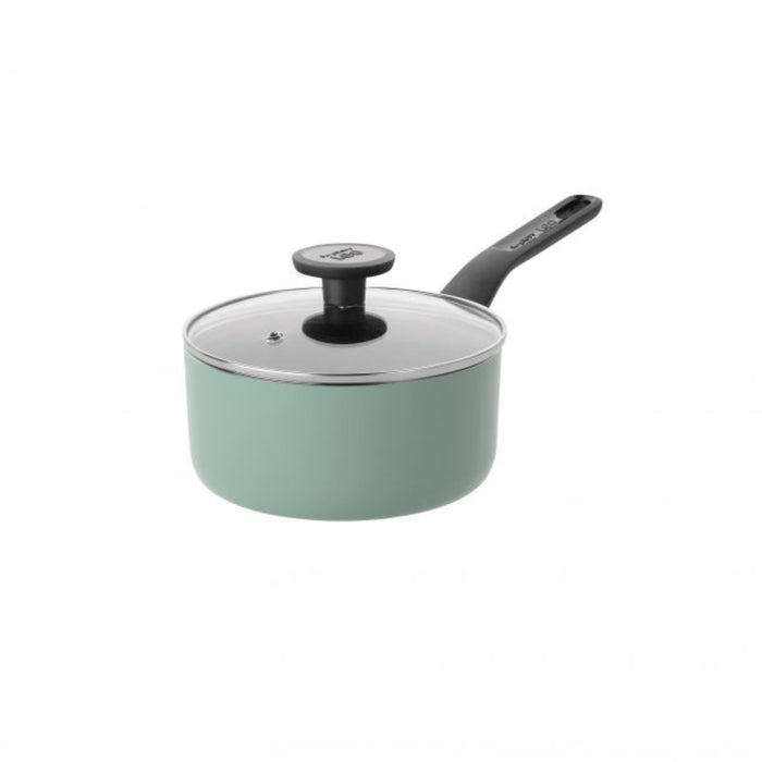 Image 1 of Shopberghoff LEO Non-stick Aluminum Saucepan 7", 2qt. With Glass Lid, Sage