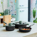 Image 3 of LEO Non-stick Cast Aluminum Saucepan 7", 2.1qt. With Glass Lid, Forest