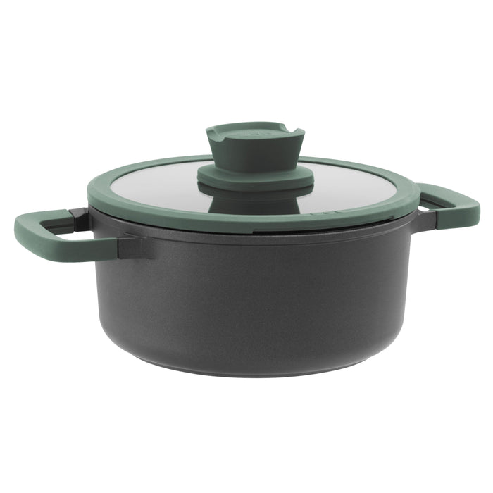 Image 1 of Shopberghoff LEO Non-stick Cast Aluminum Stockpot 10", 4.6qt. With Glass Lid, Forest