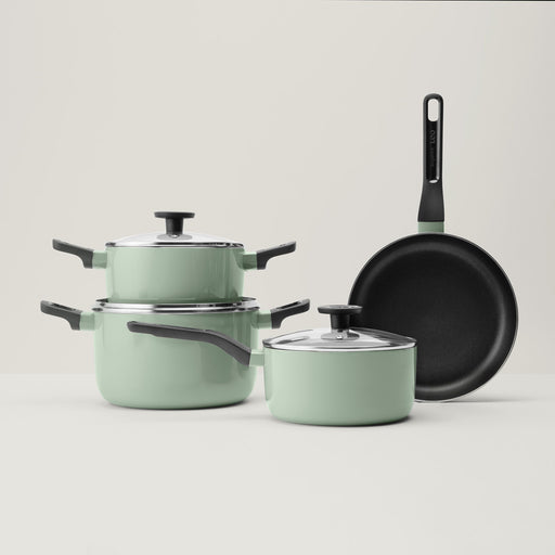 Shopberghoff Sage Non-stick Aluminum 7Pc Cookware Set With Glass Lid Image2