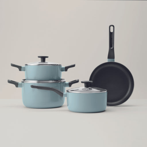 Shopberghoff Slate Non-stick Aluminum 7Pc Cookware Set With Glass Lid Image2