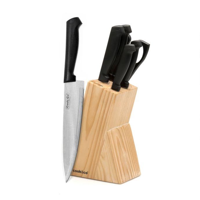 Image 1 of Ergonomic 7Pc Stainless Steel Knife Block