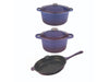 Image 1 of Neo Cast Iron Set 5pc Purple (3qt Cast Iron Covered Stockpot, 5qt Cast Iron Covered Dutch Oven, 10" Cast Iron Fry Pan)