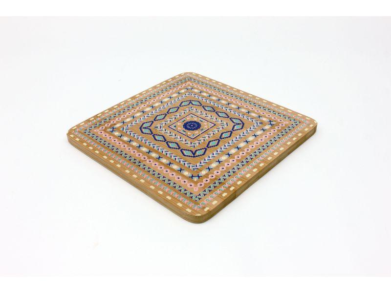 Image 3 of Bamboo Multi-Colored Trivet, Set of 4