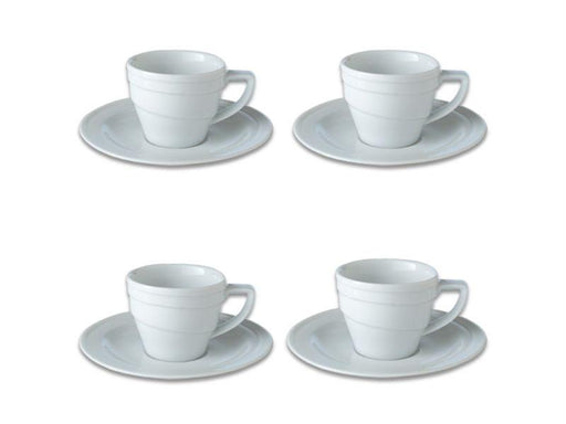 Image 1 of Essentials 3.5oz Porcelain Espresso Cup & Saucers, Set of 4