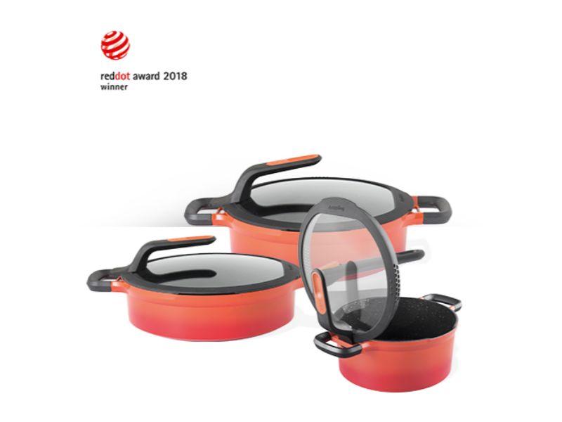 Image 6 of GEM  Cast Aluminum Nonstick 9.5" Covered Sauté Pan , Caribbean Red