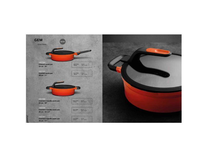 Image 7 of GEM  Cast Aluminum Nonstick 9.5" Covered Sauté Pan , Caribbean Red