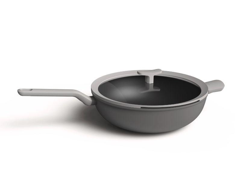 Image 1 of Leo 12.5" Covered Wok, 6.2 Qt, Grey