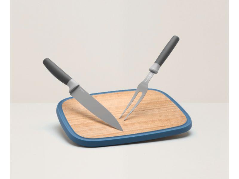 Image 3 of Leo 3pc Complete Carving Set with Cutting Board