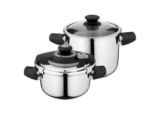 Image 1 of Vita 4Pc Stainless Steel Pressure Cooker Set 7.4Qt & 4.2Qt