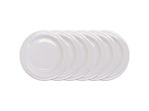 Image 1 of Elan 8.5" Porcelain Wide Rim Salad Plate, Set of 6