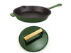 Image 1 of Neo 2Pc Cast Iron Set, 10" Fry Pan & Steak Press, Green