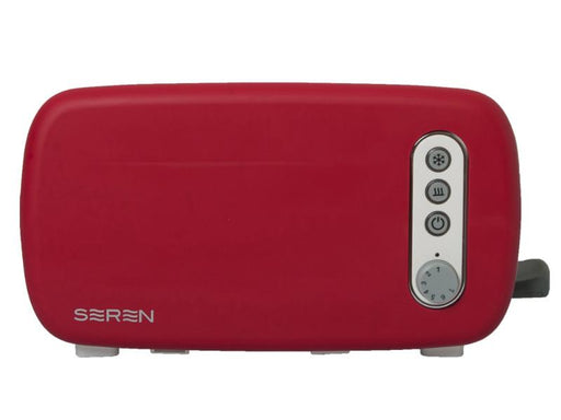 Image 2 of Seren Side Loading Toaster with Cool Touch Exterior and Removable Crumb Tray, with Red Front Panel/ Serving Tray