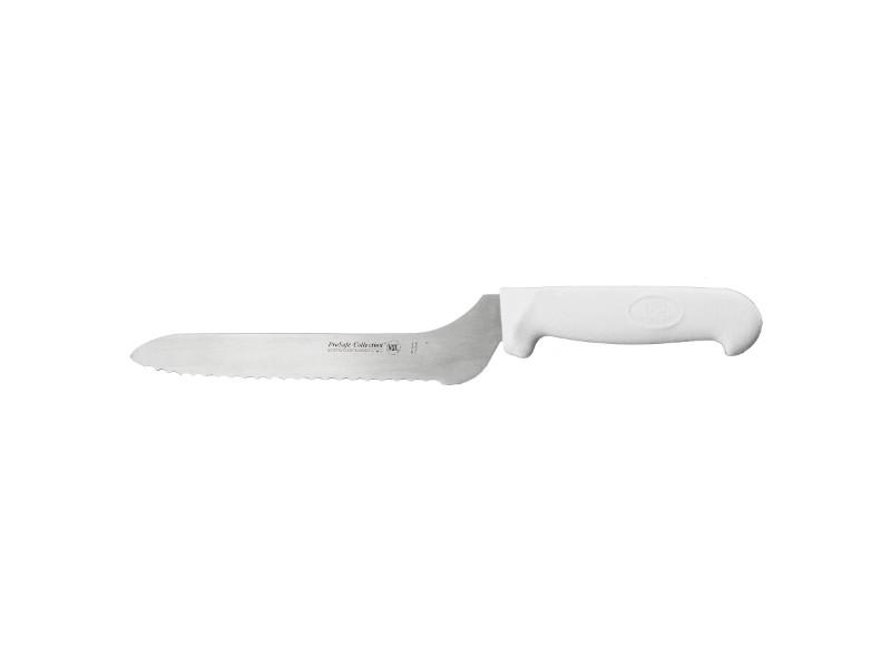 Image 1 of Ergonomic 9" Stainless Steel Scalloped Offset Bread Knife