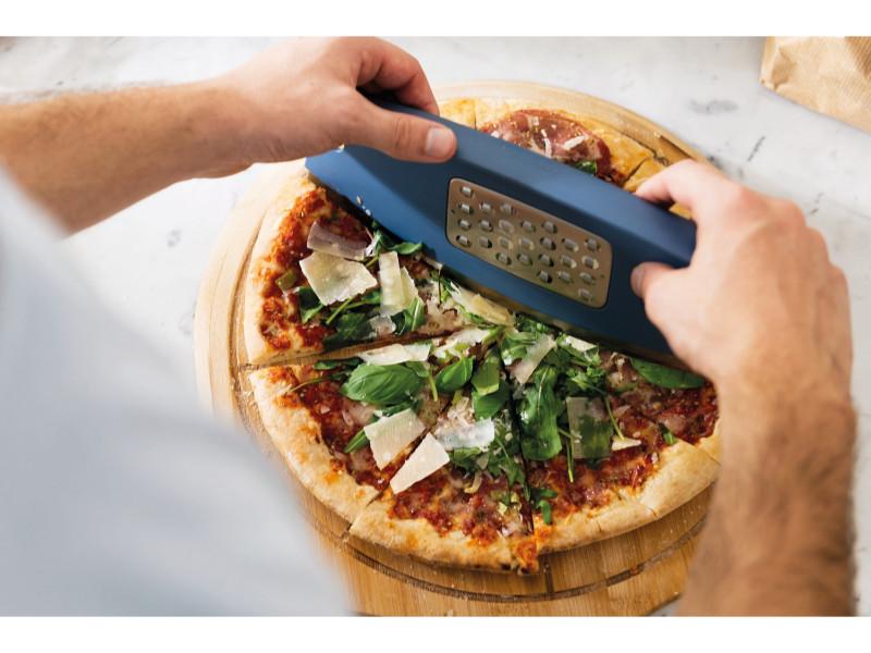 Image 3 of Leo 11.75" Pizza Slicer & Grater, Blue