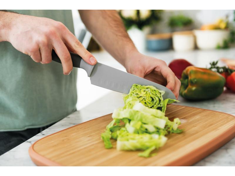 Image 3 of Leo 6.75" Stainless Steel Santoku Knife, Gray