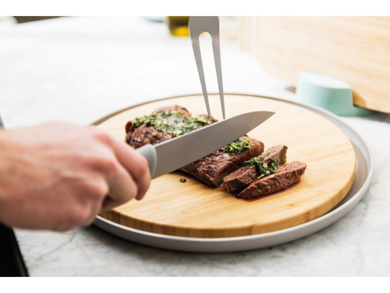 Image 3 of Leo 7.5" Stainless Steel Carving Knife, Gray