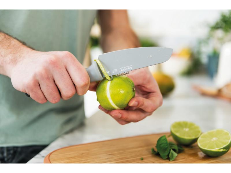 Image 3 of Leo 4.25" Stainless Steel Vegetable Knife with zester, Gray