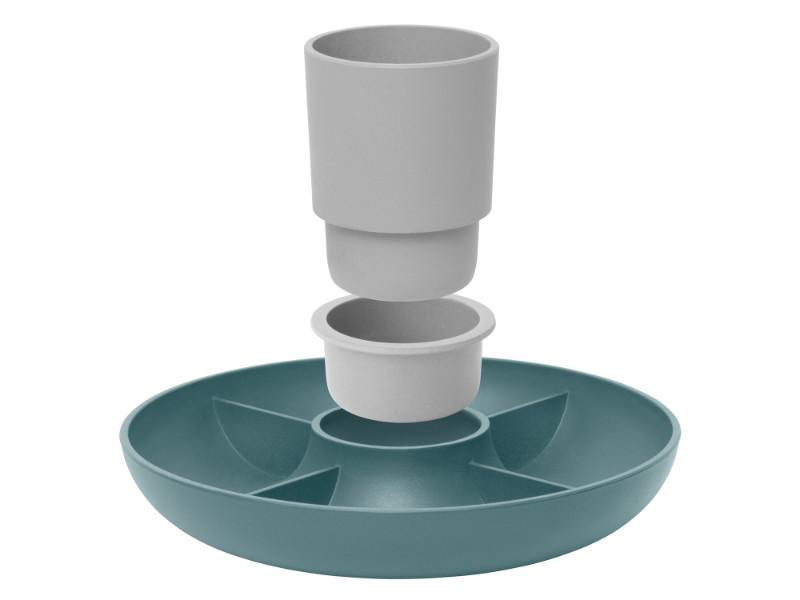 Image 1 of Leo 9.75" Bamboo Apero Set, Blue & White