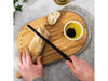Image 2 of Leo 15.25" 2-sided Tapas Cutting Board with Tray, Gray