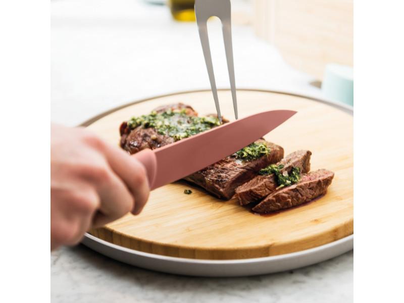 Image 2 of Leo 7.5" Stainless Steel Carving Knife, Pink